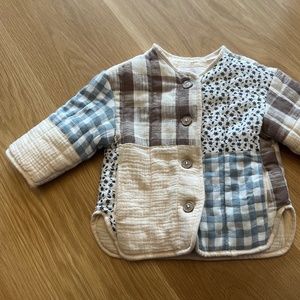 Zara Kids Patchwork Jacket - Blue, Brown, Cream